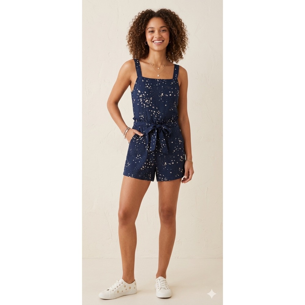 Sugar + Lips NWT Celestial Star Print Romper - Navy - Size XS